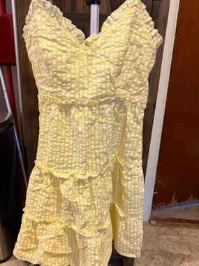 Sassy Shortcake Yellow Ruffled Gingham Sundress - Women size S